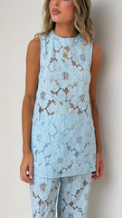 Makaylie Top - Blue Flower
