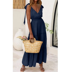 Summer V-Neck Sleeveless Maxi Dress in Multiple Colors