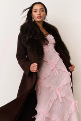 Kenzia Faux Fur Collar Wool Coat