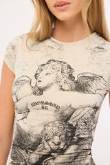 Worship Dreamers Cap Sleeve Tee Stone