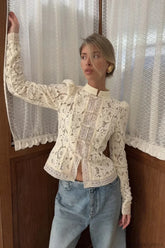 Lace Hollow See-Through Cardigan