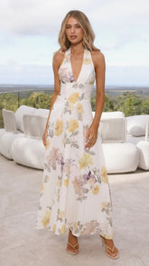 Skye Maxi Dress - Yellow Floral