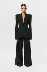 Suiting Pinstripe Wide-Leg Pant