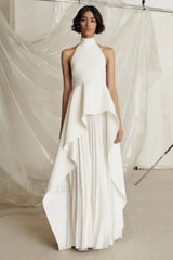 Victoria Layered Stylish Halter Gown Set