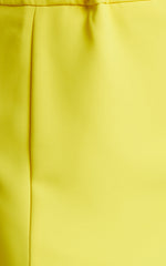 Evelenna Mini Skirt - High Waisted Split Skirt in Yellow