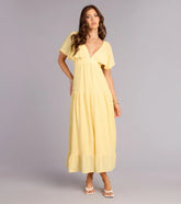 Major Fling Flutter Sleeve Maxi Dress