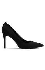 Alara Heels Black Faux Suede