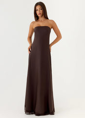 Kayleigh Strapless Maxi Dress Chocolate Torte