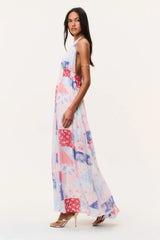 Fancy Patchwork Halter Maxi Dress