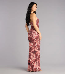 Rosé Nights Floral Halter Maxi Dress