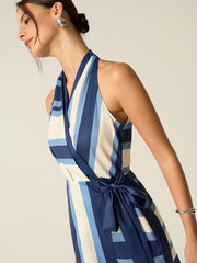 Striped Halter Mini Dress