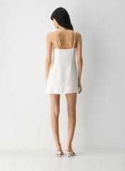 Sixth Dress -Linen squareneck mini dress