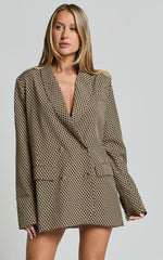 Esti Blazer - Double Breasted Blazer in Black and Brown