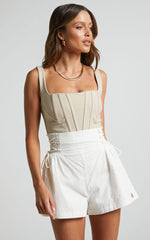 Hermilisa Shorts - Tie Side Shorts in White