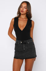 Bethany Denim Mini Skirt Black Acid Wash