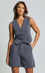 Lorcan Vest - Tailored Vest in Charcoal