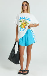 Luna Two Piece Top and Shorts Set - Amalfi T-shirt Set in White