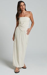 Runaway The Label - Picilo Long Maxi Skirt in Stone