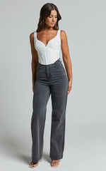 Rowan Top - Corset Lace Top in White
