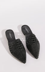 Therapy Shoes - Granada Woven Slides in Black