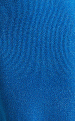 Yurika Midi Dress - Knit Open Back Dress in Blue