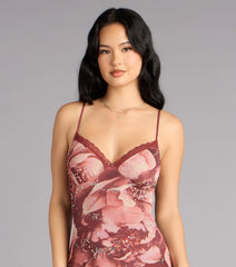 Rosé Nights Floral Halter Maxi Dress