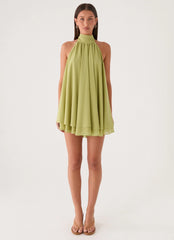 Lyrah Halter Mini Dress Lime