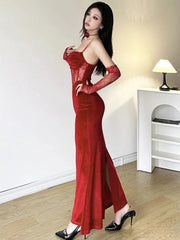 Velvet Lace Maxi Dress