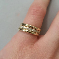 JuliaFashion-Micro Paved Cubic Zircon Engagement Ring
