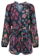 Crinkle Chiffon Romper Modern Folk Floral
