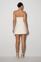 Lorrie Tweed Corset Mini Dress - White