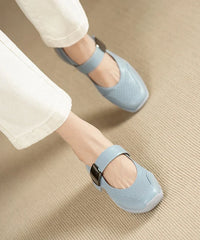 Women Faux Leather Flat Shoes Buckle Strap Hollow Out Flat Feet Shoes