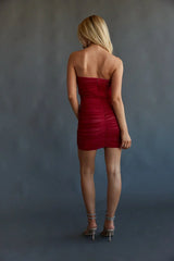 Alexia Strapless Rosette Ruffle Bodycon Mini Dress