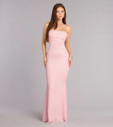 Audrina Glitter Strapless Mermaid Formal Dress