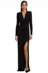 Aila Black Twisted Maxi Dress