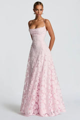 Chiffon Backless Spaghetti Strap Maxi Dress