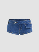 Stretch Cider Denim Low Rise Micro Shorts