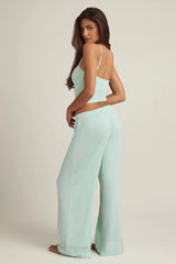Modal Mid Rise Pyjama Trousers in Mint