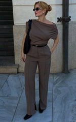 Nalfie Top - Asymmetrical Top in Mocha