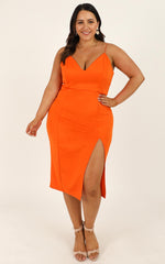 Big Ideas Midi Dress in Tangerine