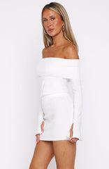 Parental Guidance Knit Mini Dress White