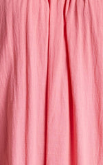 Zaharrah Midi Dress - Tiered Dress in Coral Linen Look