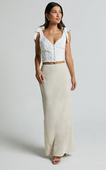 Artie Top - Tie Shoulder Lace Top in White