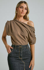 Nalfie Top - Asymmetrical Top in Mocha