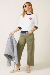 Crew Neck Patch Sweatshirt