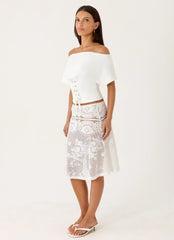 Yanna Midi Skirt White