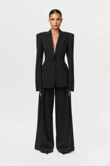 Suiting Pinstripe Wide-Leg Pant