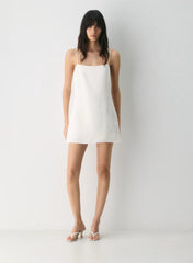 Sixth Dress  -Linen squareneck mini dress