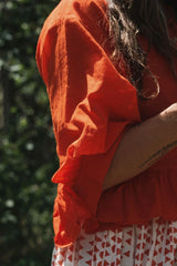 The Scarlet Frill Top
