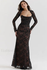 Vintage Cream White Charming Lace Maxi Dress